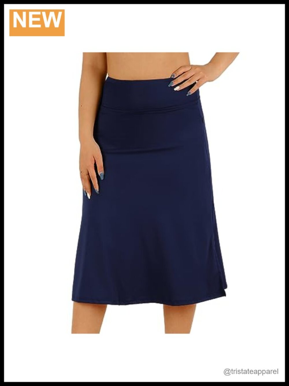 Modest Midi Skorts with Shorts Pockets Knee Length Skort